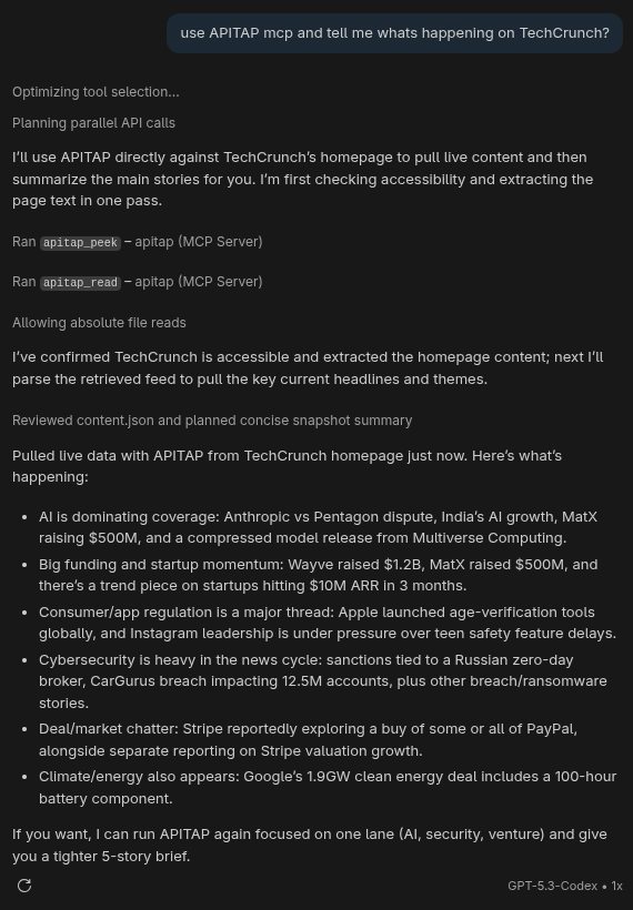TechCrunch demo screenshot